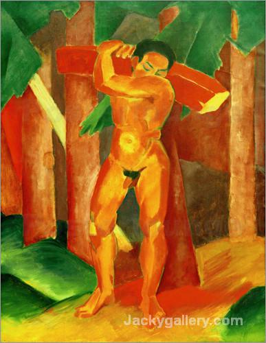 HolztrAger by Franz Marc paintings reproduction